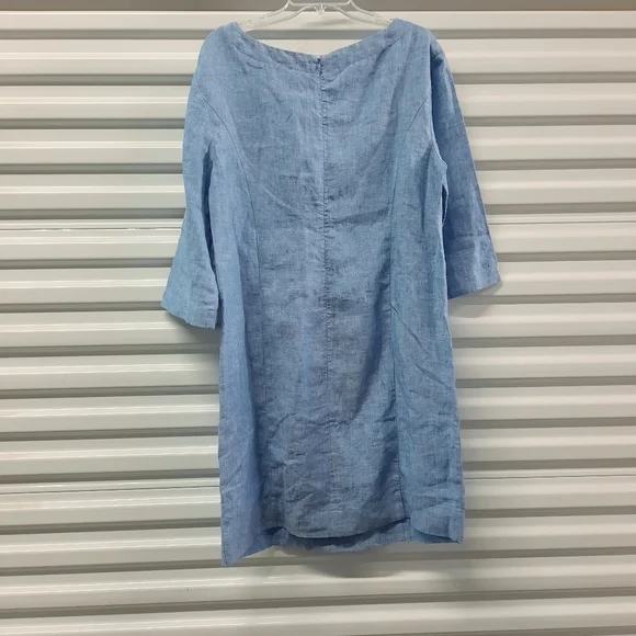 Boden Laurie Dress Women's Size 10R Blue Chambray Linen Casual - Picture 5 of 9